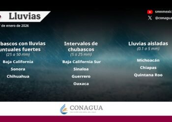 Lluvias fuertes en el norte del país y chubascos en Quintana Roo, por frente frío 27