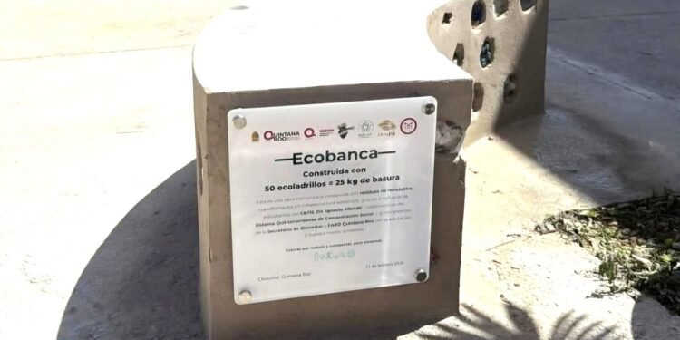 Instalan infraestructura urbana fabricada con 25 kilos de residuos