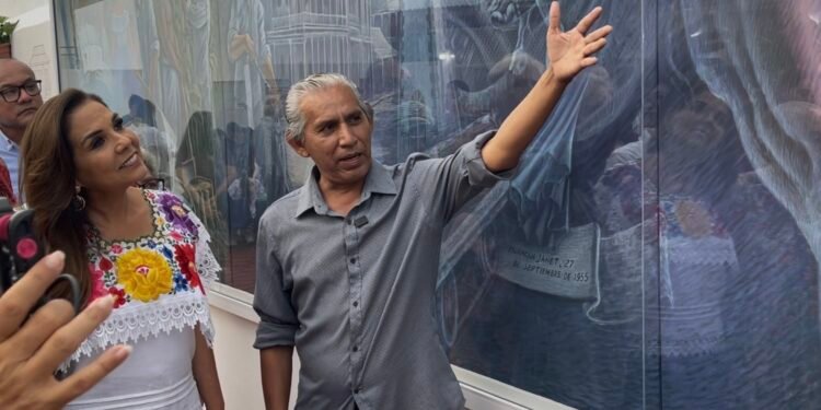 Presentan mural móvil que resume la historia de Chetumal en siete metros de arte