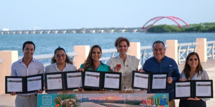 Del Caribe al mundo: el Puente Nichupté protagoniza una estampilla postal histórica