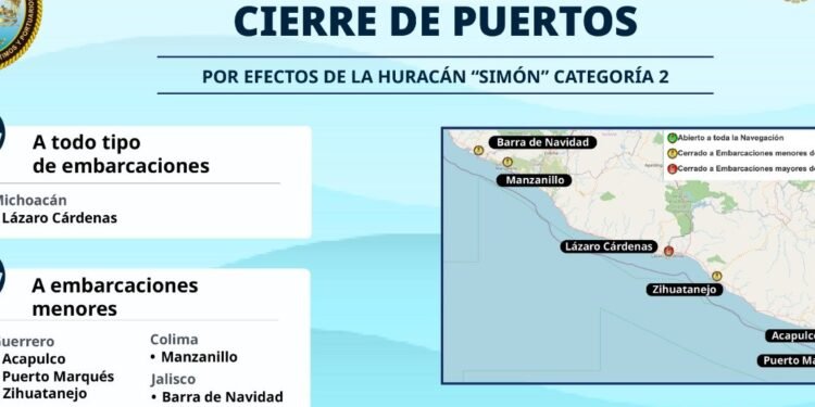 Simón alcanza categoría 2 y pone en alerta al Pacífico; Marina alista 3 mil 400 elementos en Colima